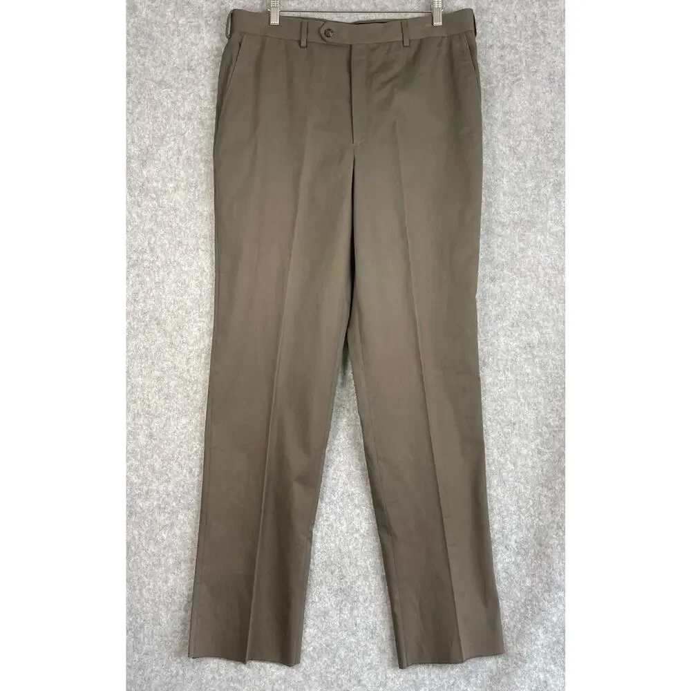 Jos A Bank Suit Mens‎ 2 PC Brown Blazer 43R Pant 36 Unhemmed 2 Button Cotton NEW